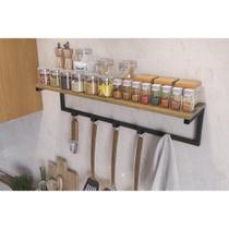 Prateleira de Cozinha Industrial LI042 Freijo/Preto - Kappesberg Prateleira de Cozinha Industrial LI042 Freijo/Preto - Kappesberg