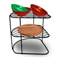 Prateleira De Cozinha Preta Aço Inox 3 Andares 26cm X 23cm Prateleira De Cozinha Preta Aço Inox 3 Andares 26cm X 23cm