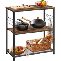Prateleira de Cozinha VASAGLE Bakers Rack 40 x 80 x 90 cm com 3 Prateleiras