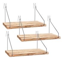 Prateleira de Cubículo de Parede de Tecido Onsogi Madeira e Metal Kit com 3 Peças Prateleira de Cubículo de Parede de Tecido Onsogi Madeira e Metal Kit com 3 Peças
