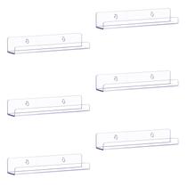 Prateleira de discos de vinil Laurensory Wall Mount, 7 polegadas, pacote com 6