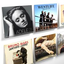 Prateleira de discos de vinil Laurensory Wall Mount em acrílico transparente, pacote com 6