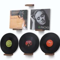 Prateleira de discos de vinil NIUBEST Wood Wall Mount Light Walnut