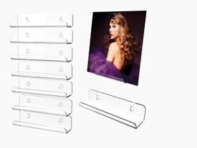 Prateleira de discos de vinil para montagem na parede WPESI, acrílico de 7 polegadas, pacote com 8 Prateleira de discos de vinil para montagem na parede WPESI, acrílico de 7 polegadas, pacote com 8
