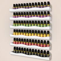 Prateleira de esmaltes YMVV 15, prateleira montada na parede, pacote com 6 unidades, branca Prateleira de esmaltes YMVV 15, prateleira montada na parede, pacote com 6 unidades, branca