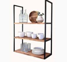 Prateleira De Ferro E Madeira Estilo Industrial