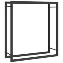 Prateleira de lenha VidaXL Durable Steel Black Matte 84x28x86cm
