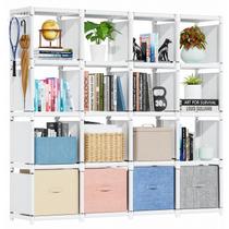 Prateleira de livros Mavivegue 16 Cube Storage Organizer Metal White