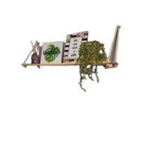 Prateleira de Madeira Maciça 19x50 com Sisal Decoração Organização