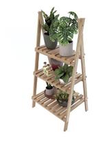 Prateleira de madeira vertical para plantas e decorações OK