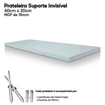 Prateleira de Mdf 60x20 Suporte Invisível Decoração