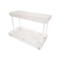 Prateleira de Mesa Cosméticos Maquiagem Perfume Skincar Organizadora Acrílico 2 Andares Kehome