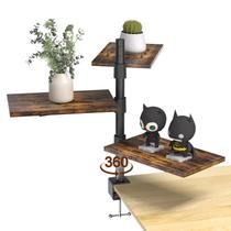 Prateleira de mesa PawsWhirl, braçadeira de 3 camadas na braçadeira de mesa superior/inferior