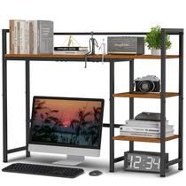 Prateleira de mesa Snughome Desktop Organizer 4 camadas de madeira marrom