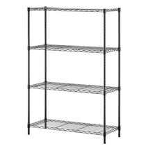 Prateleira de metal de 4 camadas BestOffice 91x36x137 cm ajustável preta Prateleira de metal de 4 camadas BestOffice 91x36x137 cm ajustável preta