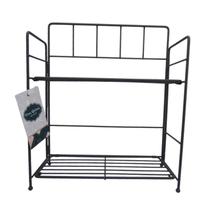 Prateleira de metal Double Deck cinza Prateleira de metal Double Deck cinza