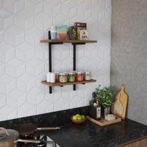 Prateleira De Parade Multiuso Decorativa Organizador Estilo Industrial Preto Amadeirado Prateleira De Parade Multiuso Decorativa Organizador Estilo Industrial Preto Amadeirado