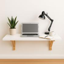 Prateleira De Parede Branca Para Notebook Mesa Suspensa Grande 90x35 Prateleira De Parede Branca Para Notebook Mesa Suspensa Grande 90x35