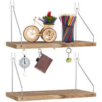 Prateleira de parede de cubículo ERTIUANIO, pacote com 2 unidades de madeira com ganchos de 30 cm