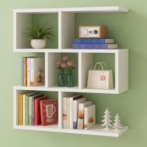 Prateleira de Parede Flutuante Estilo Moderno 3 Níveis em Ziguezague 90x90x15cm Sala de Estar Decoração e Organizaçã