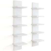 Prateleira de parede Fun Memories, 5 camadas, branca, pacote com 2 Prateleira de parede Fun Memories, 5 camadas, branca, pacote com 2