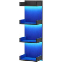 Prateleira de Parede HOOBRO Flutuante 4 Níveis com LED 91x20x90 cm Preta