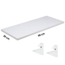 Prateleira De Parede Para Quarto Cozinha Lavanderia Multiuso 90x30 15mm Branca - Brasforma