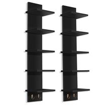 Prateleira de parede Sorbus 5 Tier com ganchos 30x15x13cm (pacote com 2) Prateleira de parede Sorbus 5 Tier com ganchos 30x15x13cm (pacote com 2)
