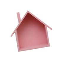 Prateleira de parede STOBAZA Wood House Shape Pink 19x9x24,5 cm