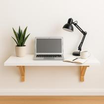 Prateleira de Parede Suspensa Em Mdf Branco Estudos Home Office Computador Prateleira de Parede Suspensa Em Mdf Branco Estudos Home Office Computador