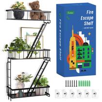 Prateleira de parede SweetSage Fire Escape New York Decor 3 camadas preta Prateleira de parede SweetSage Fire Escape New York Decor 3 camadas preta