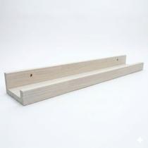 Prateleira de Parede Tipo Calha 90cm em Madeira Pinus Branco Prateleira de Parede Tipo Calha 90cm em Madeira Pinus Branco