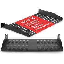Prateleira de Rack de Servidor Pyle PLRSTN14UX2 1U - 19 Polegadas - Ventilada - Preta Prateleira de Rack de Servidor Pyle PLRSTN14UX2 1U - 19 Polegadas - Ventilada - Preta
