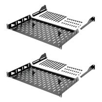 Prateleira de rack Tecmojo 1U para servidor 19" 10" de profundidade 50 kg, tampa de 2 unidades Prateleira de rack Tecmojo 1U para servidor 19" 10" de profundidade 50 kg, tampa de 2 unidades
