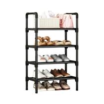 Prateleira De Sapatos Pequena Multi-camadas Preta Simples Para Armazenamento Em Entrada De Casa Ou