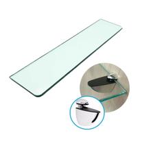 Prateleira De Vidro Borda Arredondada 100x15cm Para Banheiro