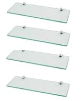 Prateleira de vidro decorativa 20 x 10 kit com 4 unidades - Sonharte