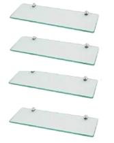Prateleira de vidro decorativa 20 x 10 kit com 4 unidades - Sonharte Prateleira de vidro decorativa 20 x 10 kit com 4 unidades - Sonharte