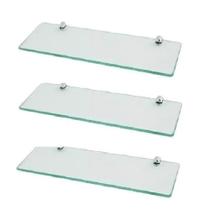 Prateleira de vidro decorativa 40 x 10 kit com 3 unidades - Sonharte