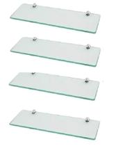 Prateleira de vidro decorativa 50 x 10 kit com 4 unidades - Sonharte