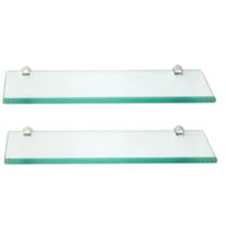 Prateleira de vidro decorativa 50 x 15 kit com 2 unidades