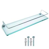 Prateleira De Vidro Incolor 10X40 com Grade para Banheiro