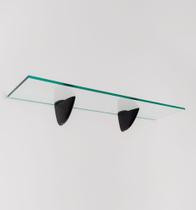 Prateleira De Vidro Sala Quarto Suporte Tucano Preto 60x20 Prateleira De Vidro Sala Quarto Suporte Tucano Preto 60x20