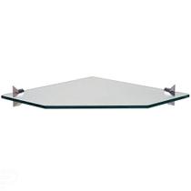 Prateleira De Vidro Tramontina Glass Quadra Canto Com Suporte Injetado 250x250x8mm Tramontina