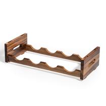 Prateleira de vinhos Kalmar Home Acacia Wood empilhável para 4 garrafas