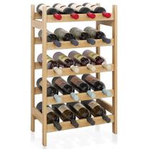 Prateleira de vinhos SMIBUY Bamboo, 20 garrafas, independente, natural Prateleira de vinhos SMIBUY Bamboo, 20 garrafas, independente, natural