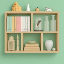 Prateleira decorativa 70x70x18cm mdf cru elegante resistente