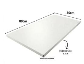 Prateleira Decorativa 80x30 Cm Sem Suporte em MDF Branca para Sala Quarto Cozinha Escritório
