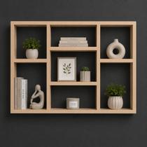Prateleira decorativa cubo suspenso mdf cru 80x90x18cm versatil porta livros multiuso