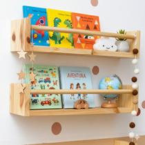 Prateleira Decorativa de Madeira Porta Livros Dulce Slim